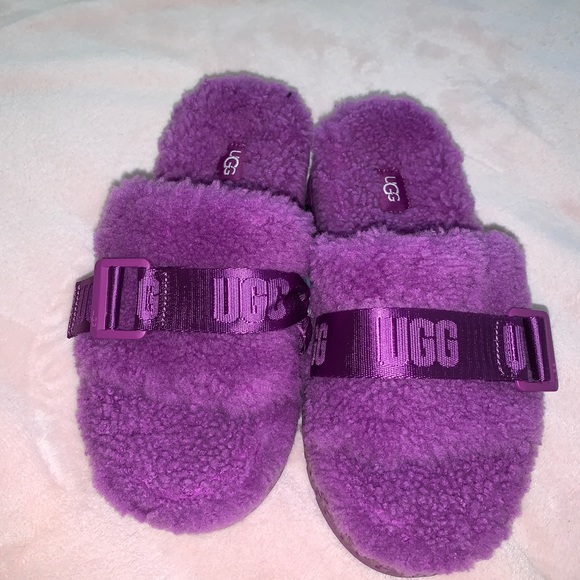 UGG Shoes - Ugg purple shearling real fur slides size 6